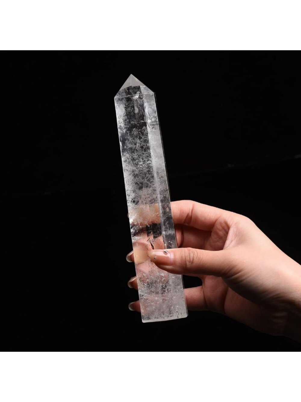 Large Clear Quartz Healing Crystal Tower 7-8” Natural Wand for Reiki